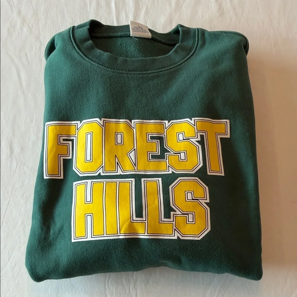 J. Crew Forest Green Sweatshirt with Yellow Graphic